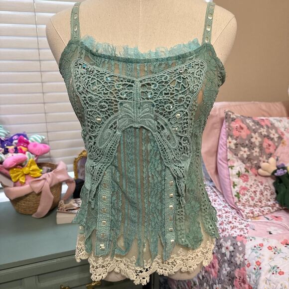 Source Unknown Tops - Unbranded Women's Blue and Green Corset